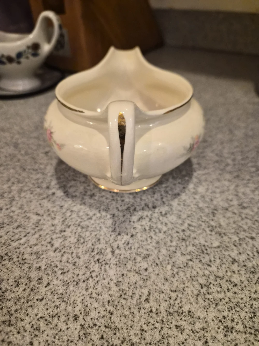 Vintage 1948 Homer Laughlin Eggshell Nautilus Floral Creamer Gold Trim